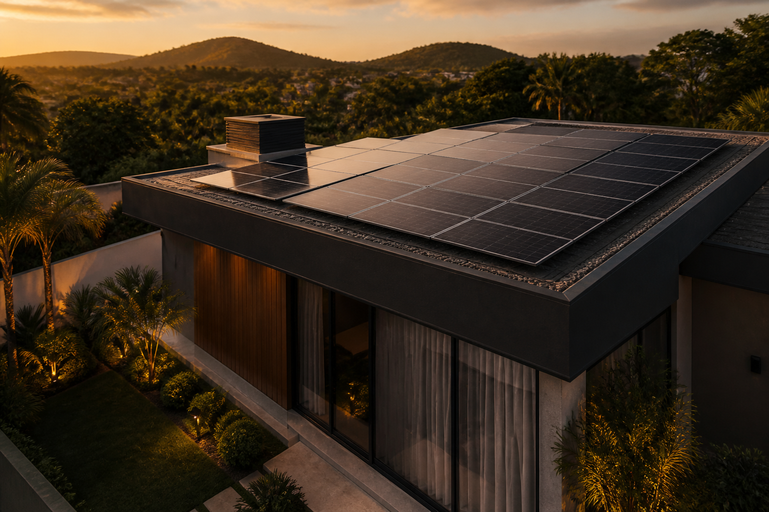Residência com sistema fotovoltaico